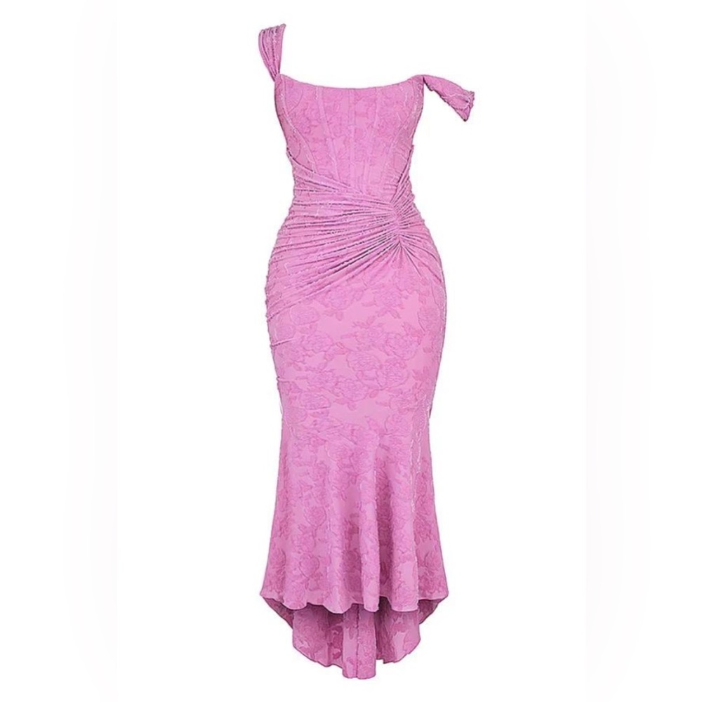 Chic One Shoulder Pink Dress